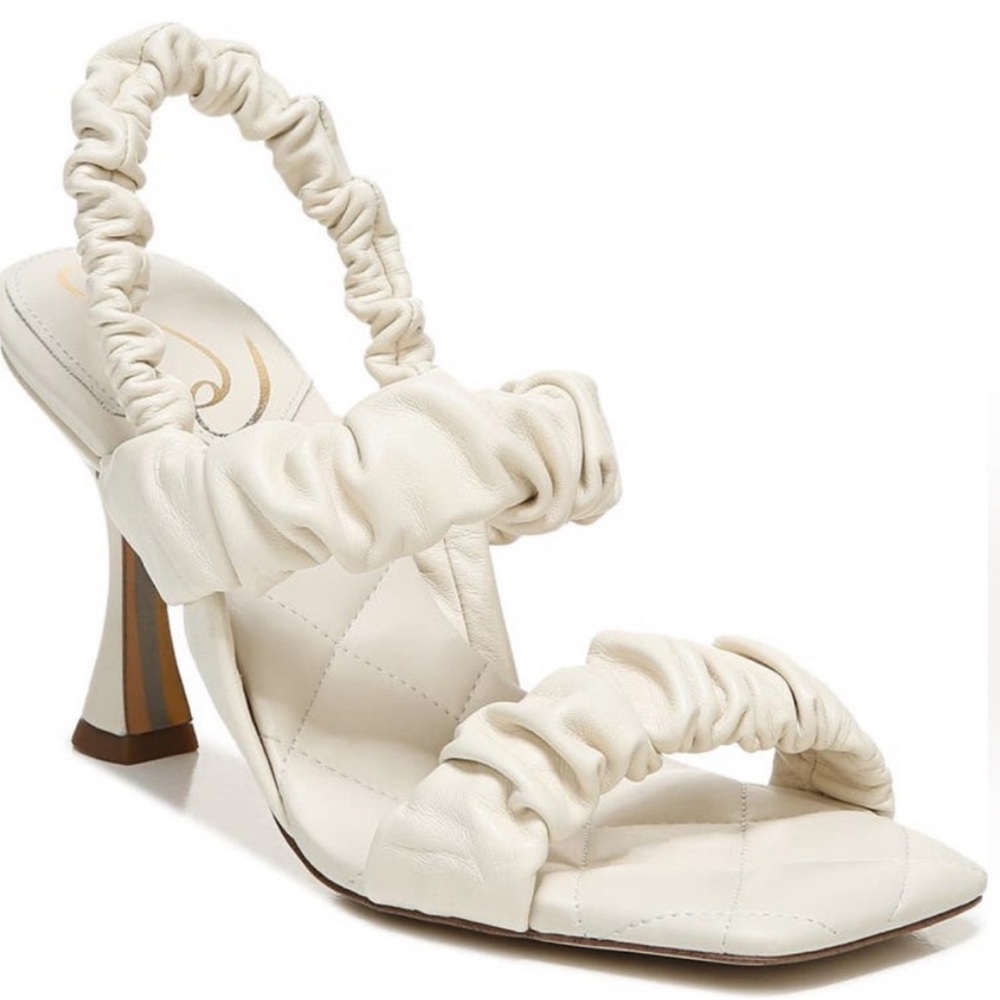 Sam Edelman Marlena Strappy Ruched Leather Dress Sandals, size 8.5